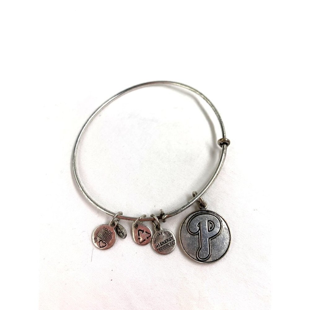 Alex and Ani Charm Phillies MLB Bracelet - Silver, Expands 2"- 3.5"
